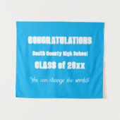 空の青と白のスクールカラー 卒業式 タペストリー (正面(横))