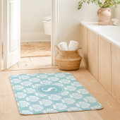 空の青と白の貝殻沿岸モノグラム バスマット