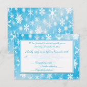 空の青と白の雪の結晶 返信カード 招待状 (正面/裏面)