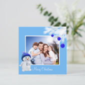 空の青にカスタムファミリーと雪だるま (スタンド正面)