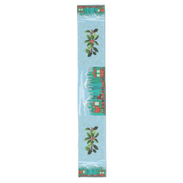 空の青にクリスマス列車 ロングテーブルランナー