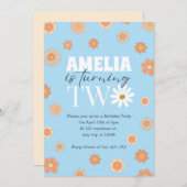 空の青ダイジー2歳の誕生日お知らせ 招待状 (正面/裏面)