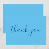 空の青 エレガント モダン シンプル 手書き サンキューカード (正面/裏面)