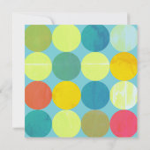 空の青 & カラフルな円形の誕生日招待状 招待状 (裏面)