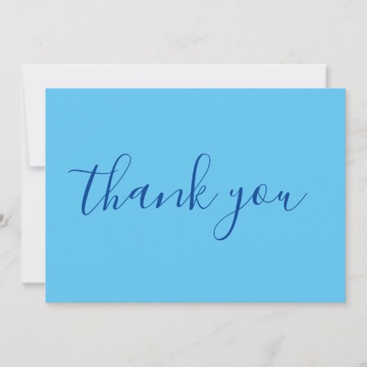 空の青 優雅 現代の シンプルな手書き サンキューカード (正面)