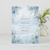 空の青 水彩 ウェディング 招待状 (スタンド正面)