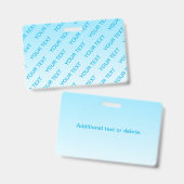 空の青（色が変わります！）オンブレ & テキスト パターン バッジ (Front & Back)