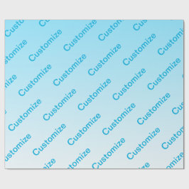 空の青（色が変わります！）オンブレ & テキスト パターン ラッピングペーパー