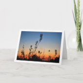 空の風景に浮かぶ植物のシルエット カード (正面)