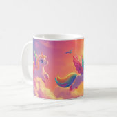 空の飛んでいるコーヒーマグにユニコーン コーヒーマグカップ (正面左)