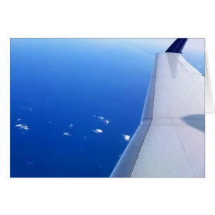 空の飛行機の写真空白の内カード