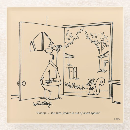 空の鳥の送り装置2 ガラスコースター (正面)