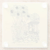 空の鳥の送り装置 ガラスコースター (裏面)