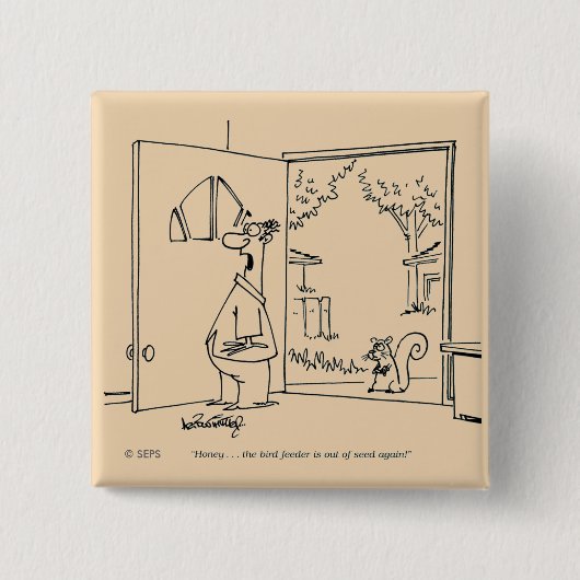 空の鳥の送り装置 缶バッジ (正面)