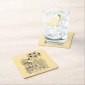 空の鳥フィーダ スクエアペーパーコースター (インサイチュ)