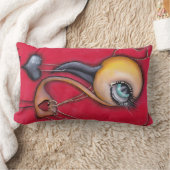 空の黄色いフラミンゴ ランバークッション (ブランケット)