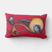 空の黄色いフラミンゴ ランバークッション (裏面)