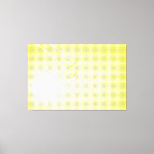 空の黄色のハーフトーン効果飛行機 キャンバスプリント (正面)