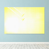 空の黄色のハーフトーン効果飛行機 キャンバスプリント (インサイチュ (ウッドフロア))