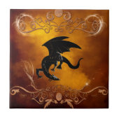 空の黒いドラゴン タイル (正面)