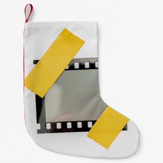 空の35mmフィルムフレーム、黄色のストリップ。 スモールクリスマスストッキング (正面)