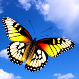 空のTシャツの中の蝶 Tシャツ