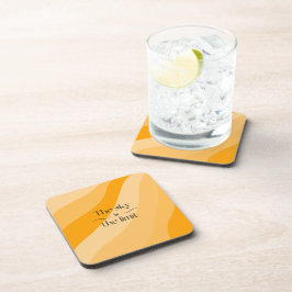 空はオレンジ色の限界抽象芸術グラデーション コースター