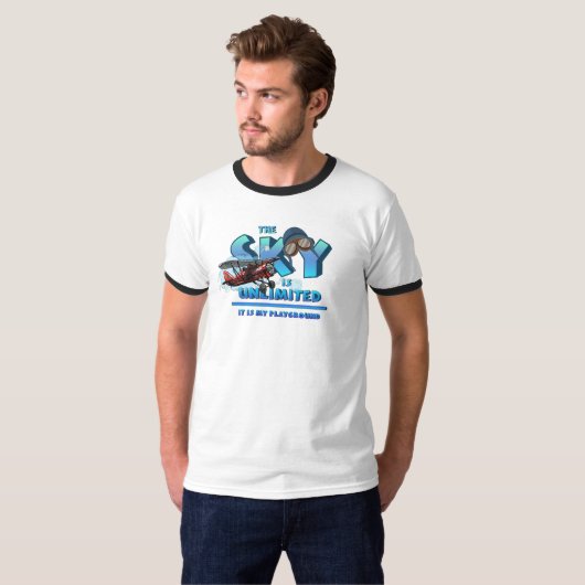 空は私の遊び場だ |メンズリンガー Tシャツ (正面フル)