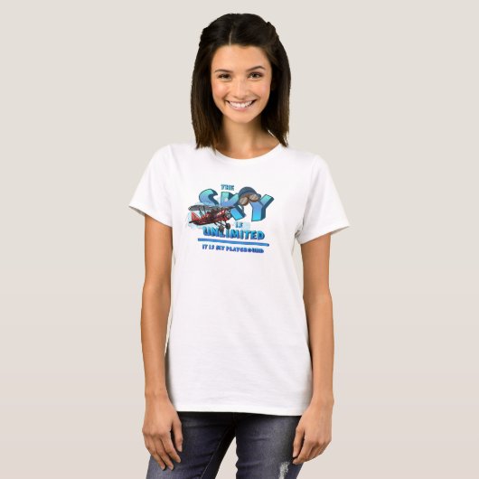 空は私の遊び場だ |女性 Tシャツ (正面フル)