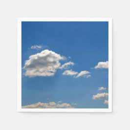 空は青、白い雲が通り過ぎている スタンダードカクテルナプキン