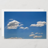 空は青、白い雲が通り過ぎている 便箋 (正面/裏面)