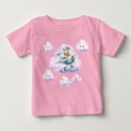 空へのお祝い: テディベアの冒険Tシャツ ベビーTシャツ