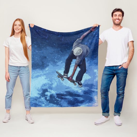 空へ行く – Skateboarder フリースブランケット (インサイチュ)