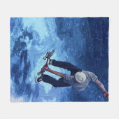 空へ行く – Skateboarder フリースブランケット (正面(横))