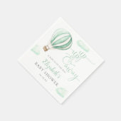 空へ飛び立つ ホットエアバルーン ニュートラル ベビーシャワー スタンダードカクテルナプキン (角)