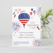 空へ飛び立て！小さな花火の誕生日パーティー 招待状 (スタンド正面)