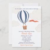 空へ飛び立とう！ ホットエアバルーン男の子ベイビーシャワー 招待状 (正面)