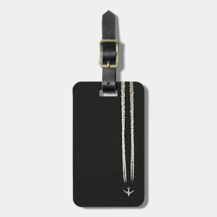 空または高度の飛行機の飛行機雲での上 ラゲッジタグ