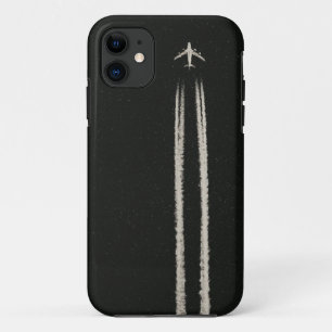 空または高度の飛行機の飛行機雲での上 iPhone 11 ケース