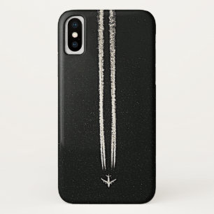 空または高度の飛行機の飛行機雲での上 iPhone X ケース