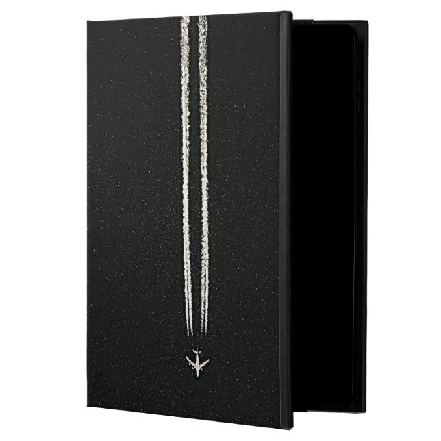 空または高度の飛行機の飛行機雲での上 iPad AIRケース (正面)