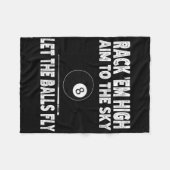 空を狙って玉突きを放おもしろいつ フリースブランケット (正面(横))