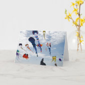 空を絵を描く数々のな色凧 カード (黄色い花)