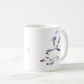 空を舞う白鳥の幻想的な鳥アート 11オンス ホワイトマグ コーヒーマグカップ (正面右)