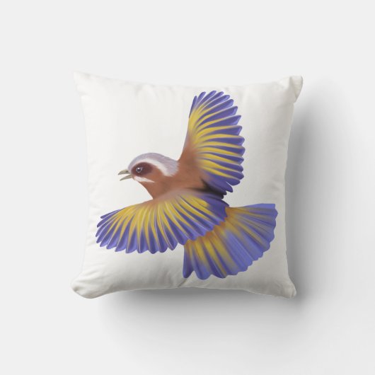 空を舞う鳥のカラフルフライトの枕 クッション (正面)