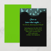 空を舞う鳥 バーまたはバット・ミッツヴァ パーティーカード 招待状 (正面/裏面)