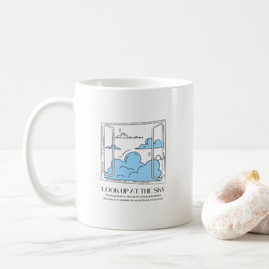 空を見上げる コーヒーマグカップ (ドーナツ)
