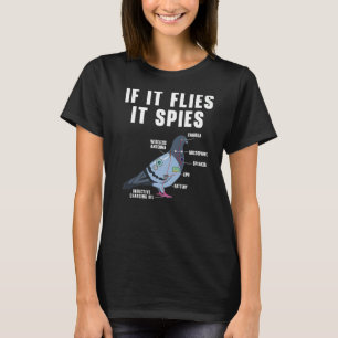 空を飛ぶものはスパイ 鳥 ハトの解剖学 陰謀 Tシャツ