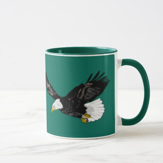 空を飛ぶアメリカワシ コーヒーマグ マグカップ (右)