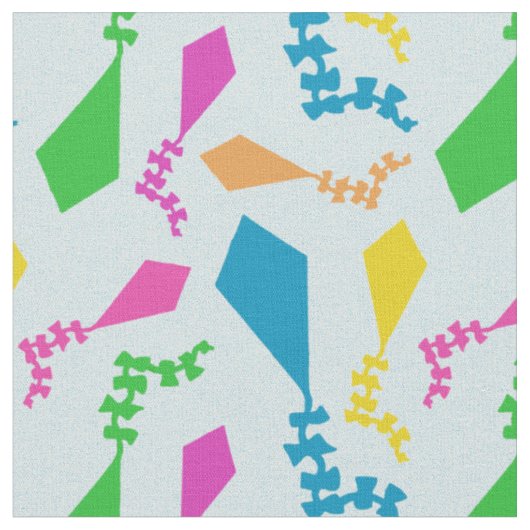 空を飛ぶカラフルなくるま ファブリック (クローズアップ)
